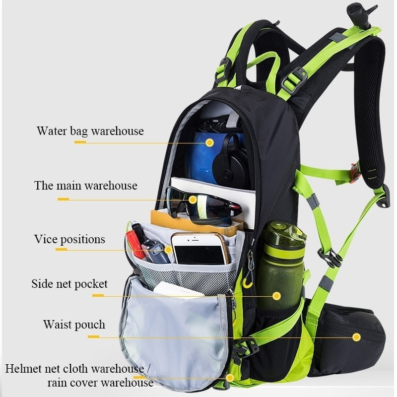 Sac D’hydratation QWORK® – 2L, Nylon Ultra-léger, Multi-poches, Avec Sifflet, Pour Marathon Et Rando