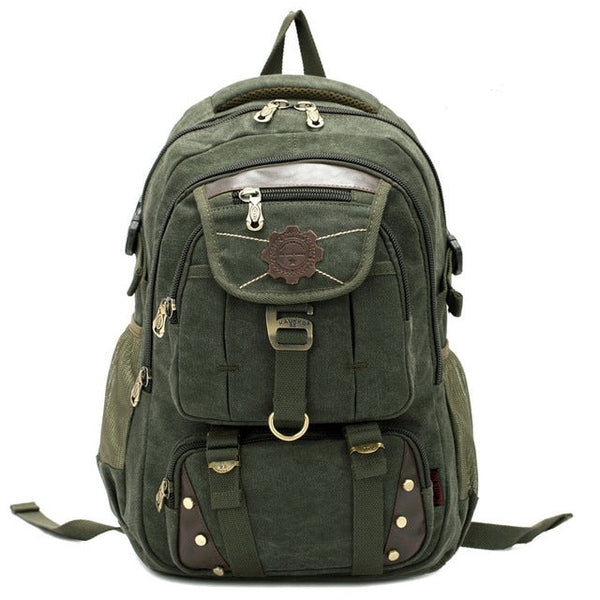 Sac à dos vintage toile verte pour femme